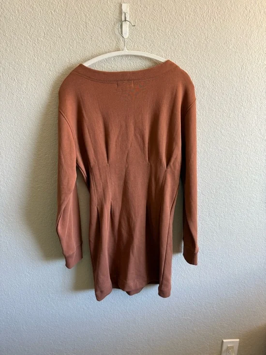 Nation Los Angeles Ronni Mini Dress in Tobacco Brown 100% Cotton Fitted Small - Picture 7 of 8